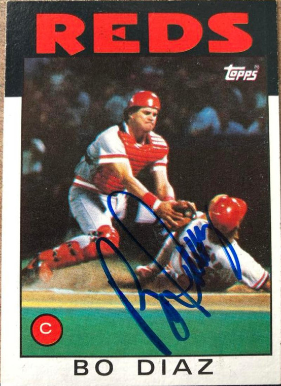 Bo Diaz Autographed 1986 Topps #639