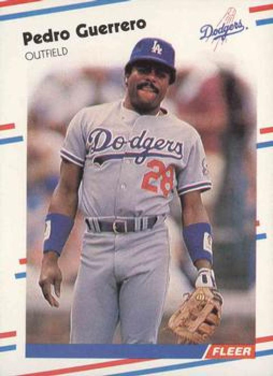 SOLD 34443 1988 Fleer #514 Pedro Guerrero VG Los Angeles Dodgers 