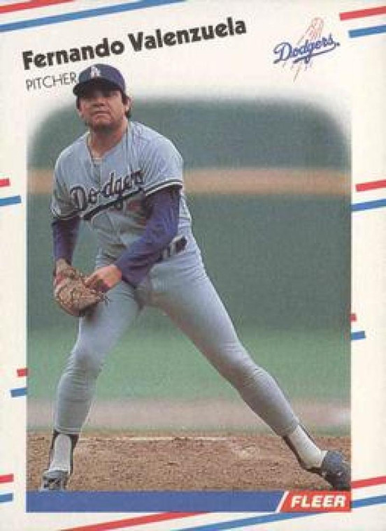 1988 Fleer #528 Fernando Valenzuela VG Los Angeles Dodgers 
