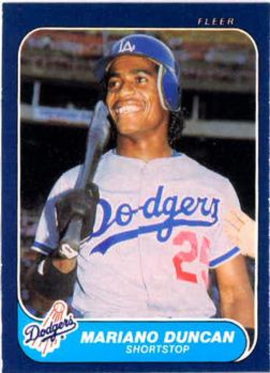 1986 Fleer #129 Mariano Duncan VG RC Rookie Los Angeles Dodgers 