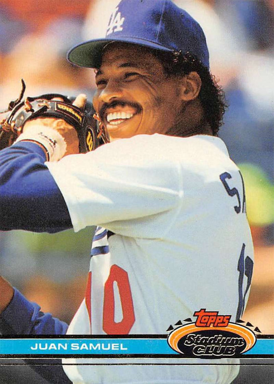 1991 Stadium Club #495 Juan Samuel VG Los Angeles Dodgers 