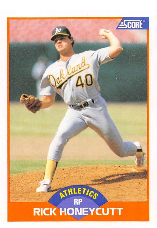 1989 Score #416 Rick Honeycutt VG Oakland Athletics 