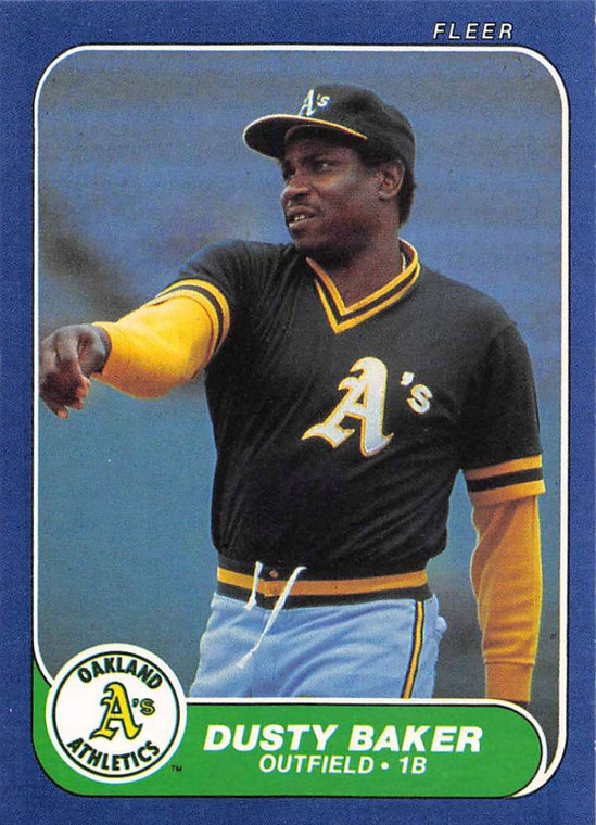 1986 Fleer #411 Dusty Baker VG Oakland Athletics 