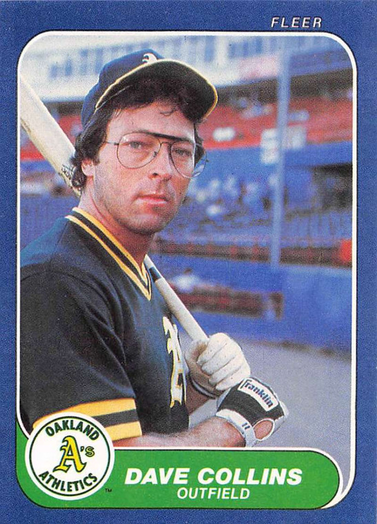 1986 Fleer #415 Dave Collins VG Oakland Athletics 