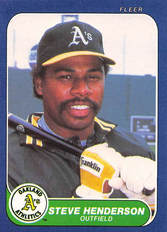 1986 Fleer #419 Steve Henderson VG Oakland Athletics 