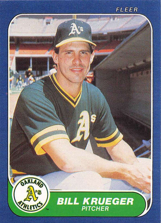 1986 Fleer #424 Bill Krueger VG Oakland Athletics 