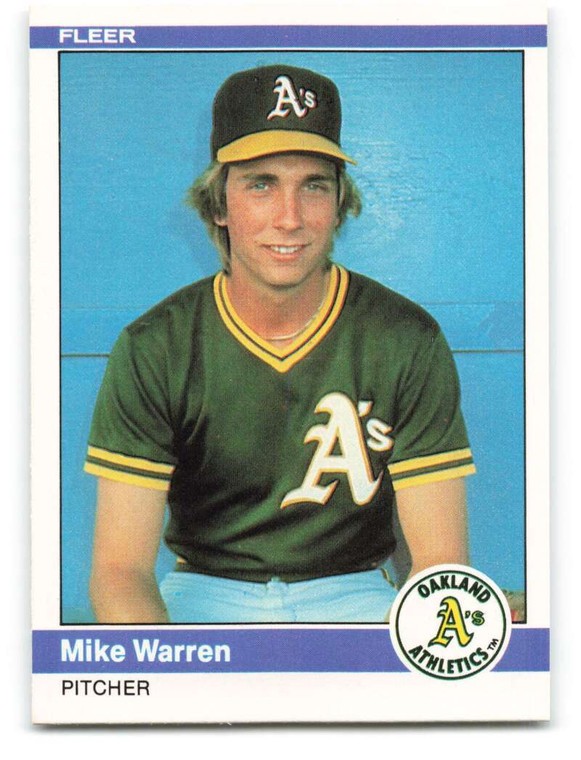 1984 Fleer #461 Mike Warren VG Oakland Athletics 