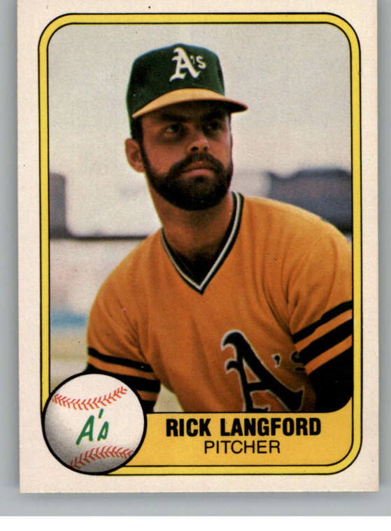 1981 Fleer #572 Rick Langford VG Oakland Athletics 