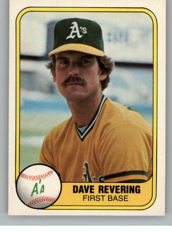 1981 Fleer #576 Dave Revering VG Oakland Athletics 