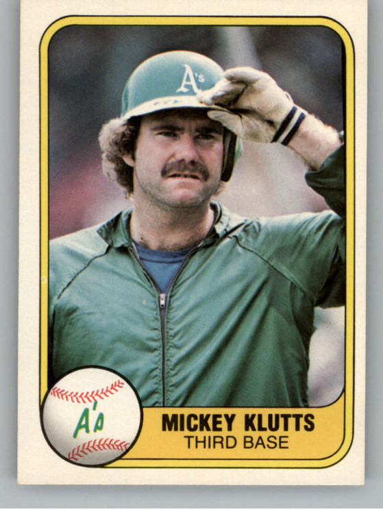 1981 Fleer #584 Mickey Klutts VG Oakland Athletics 