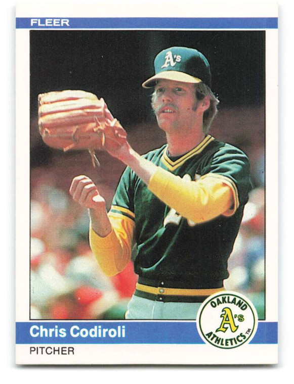 1984 Fleer #441 Chris Codiroli VG RC Rookie Oakland Athletics 