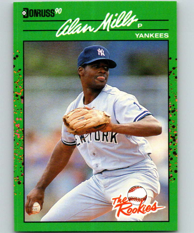 1990 Donruss Rookies #44 Alan Mills VG RC Rookie New York Yankees 