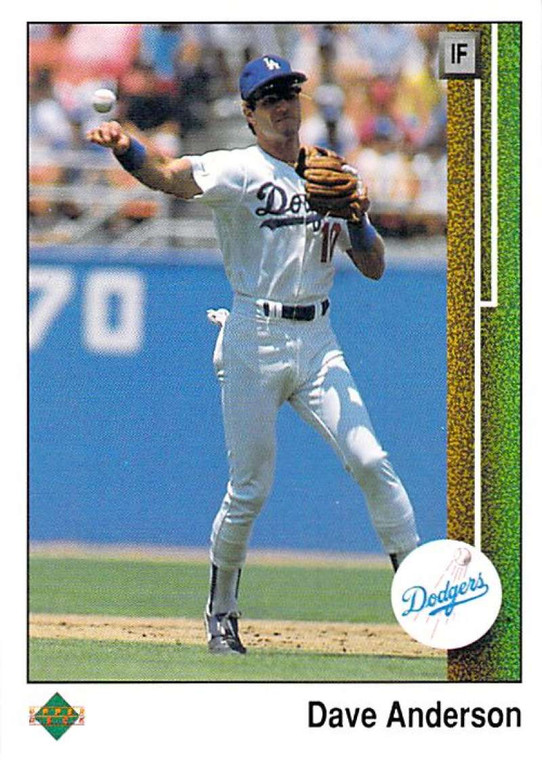 1989 Upper Deck #89 Dave Anderson VG Los Angeles Dodgers 