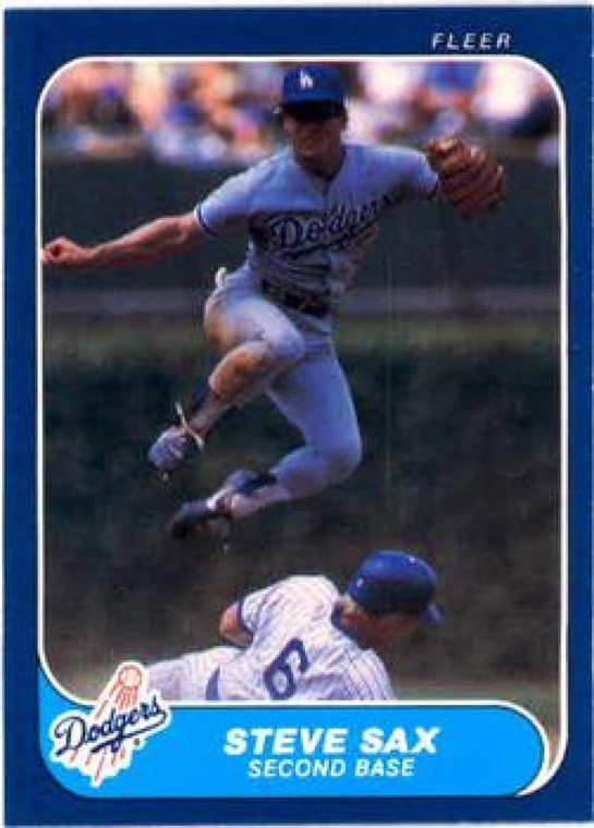 1986 Fleer #143 Steve Sax VG Los Angeles Dodgers 