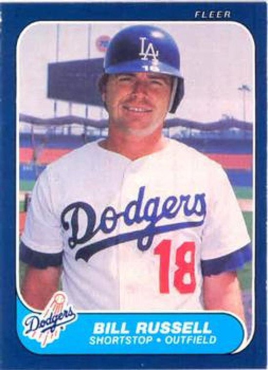 1986 Fleer #142 Bill Russell VG Los Angeles Dodgers 