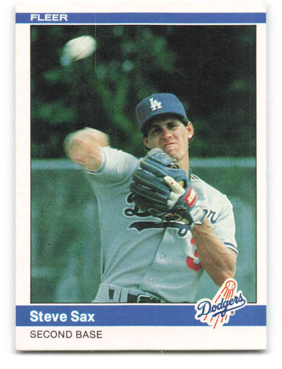 1984 Fleer #112 Steve Sax VG Los Angeles Dodgers 