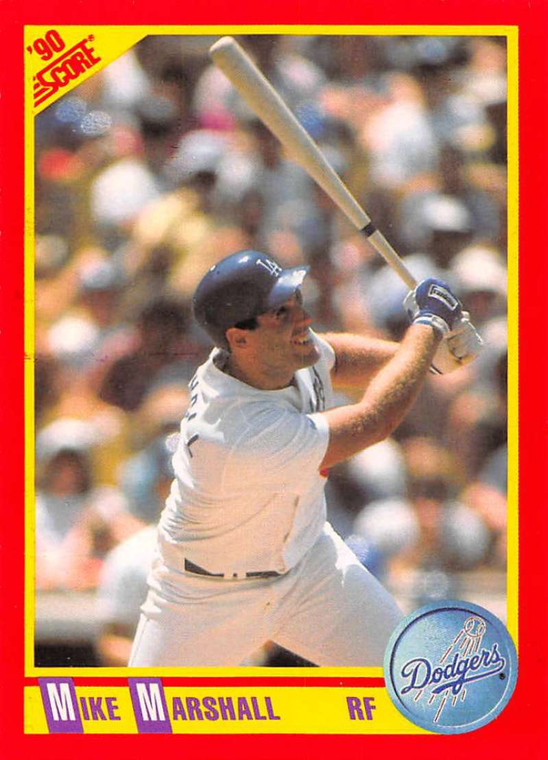 1990 Score #384 Mike Marshall VG Los Angeles Dodgers 