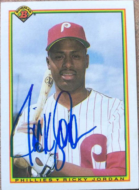 Ricky Jordan Autographed 1990 Bowman #156
