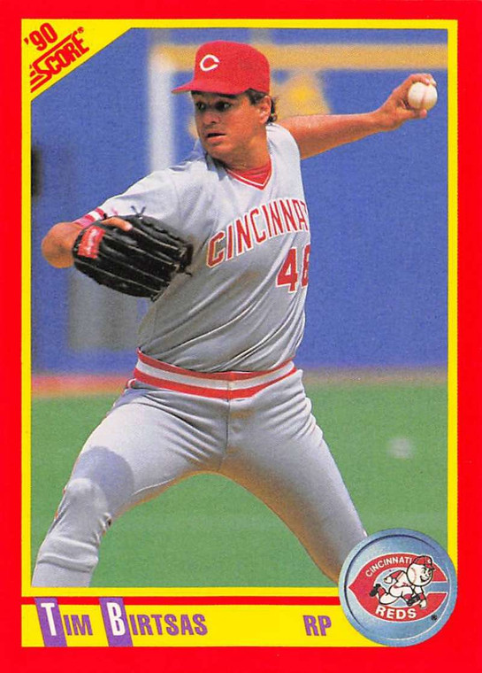 1990 Score #408 Tim Birtsas VG Cincinnati Reds 