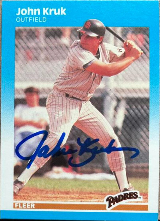 John Kruk Autographed 1987 Fleer #420 San Diego Padres Card