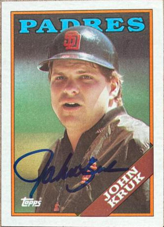John Kruk Autographed 1988 Topps #596 San Diego Padres Card