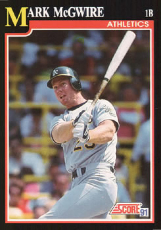 1991 Score #324 Mark McGwire VG Oakland Athletics 