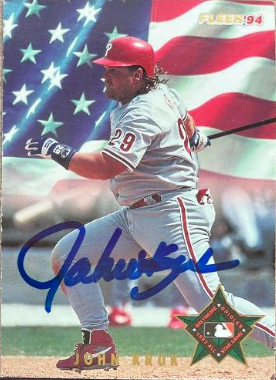 John Kruk Autographed 1994 Fleer All-Star #44