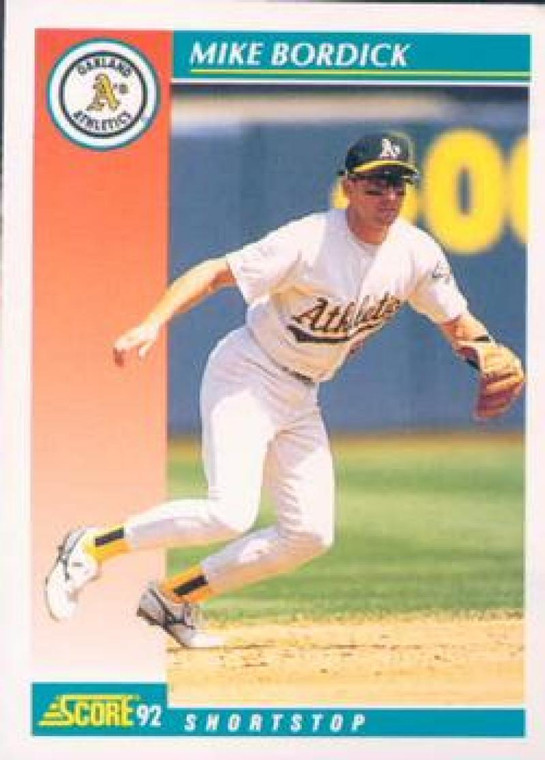 1992 Score #681 Mike Bordick VG  Oakland Athletics 