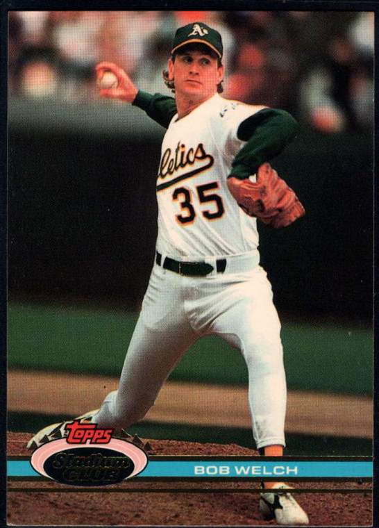 1991 Stadium Club #79 Bob Welch VG Oakland Athletics 