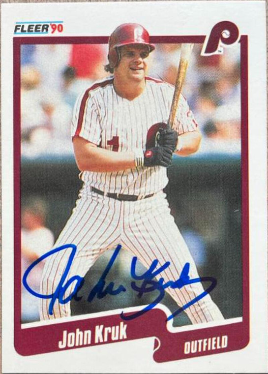 John Kruk Autographed 1990 Fleer #565