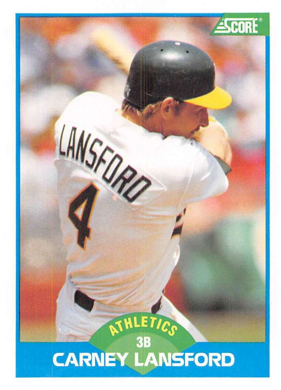 1989 Score #179 Carney Lansford VG Oakland Athletics 