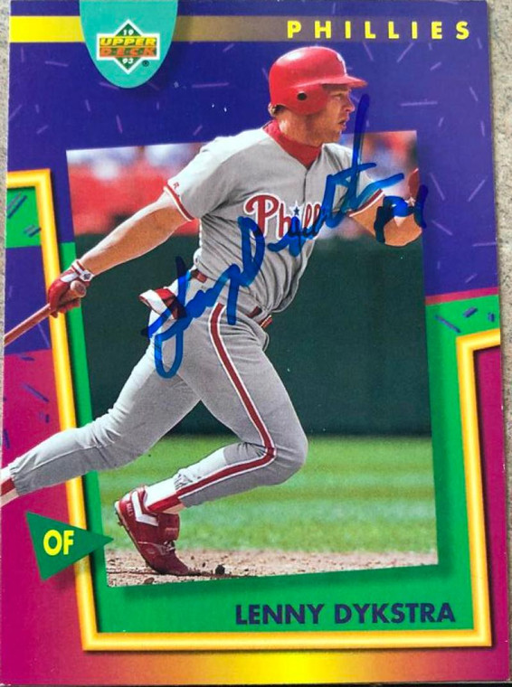 Lenny Dykstra Autographed 1993 Upper Deck Fun Pack #144