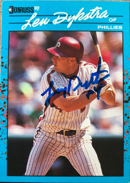 Lenny Dykstra Autographed 1990 Donruss Best of the NL #118