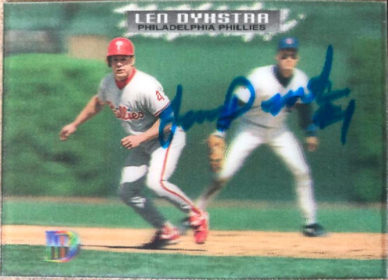 Lenny Dykstra Autographed 1995 Topps DIII #56