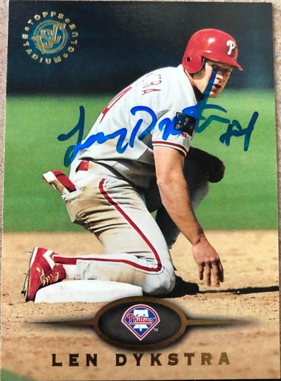 Lenny Dykstra Autographed 1995 Stadium Club #442