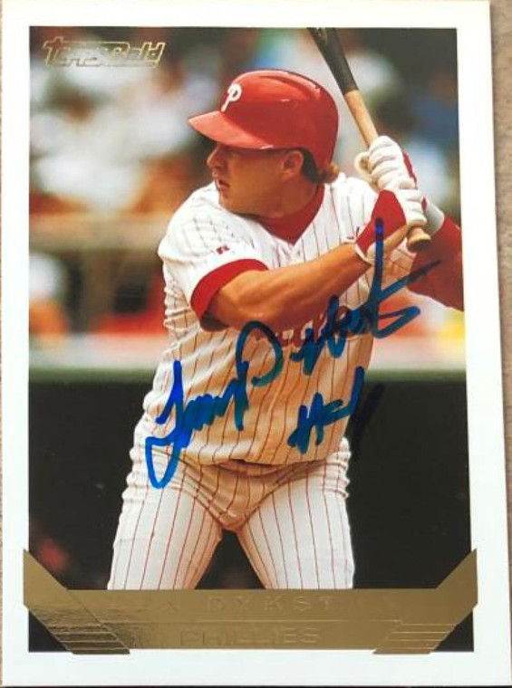 Lenny Dykstra Autographed 1993 Topps Gold #740