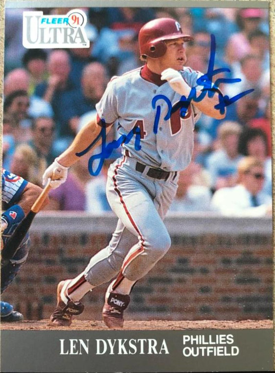 Lenny Dykstra Autographed 1991 Fleer Ultra #262