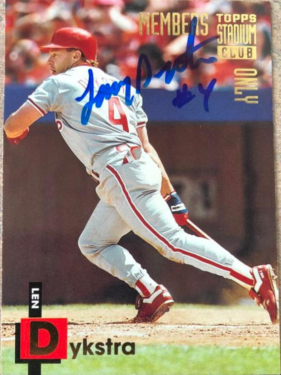 Lenny Dykstra Autographed 1994 Stadium Club Members Only #13