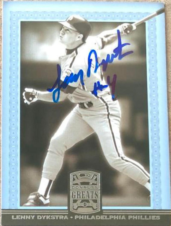 Lenny Dykstra Autographed 2005 Donruss Greats #52