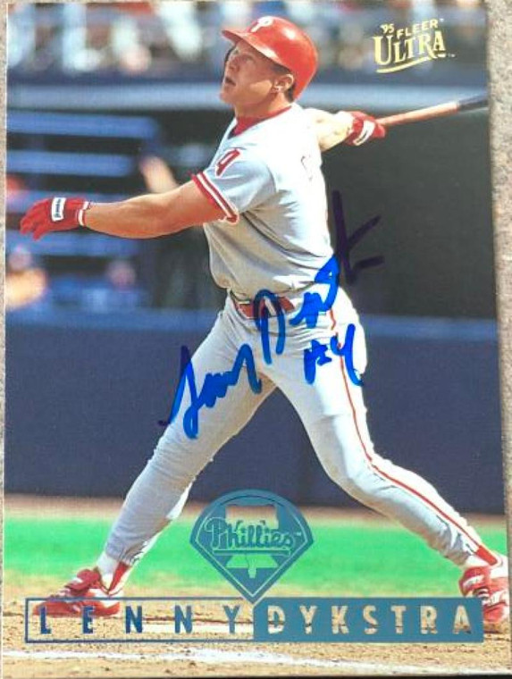 Lenny Dykstra Autographed 1995 Fleer Ultra #203