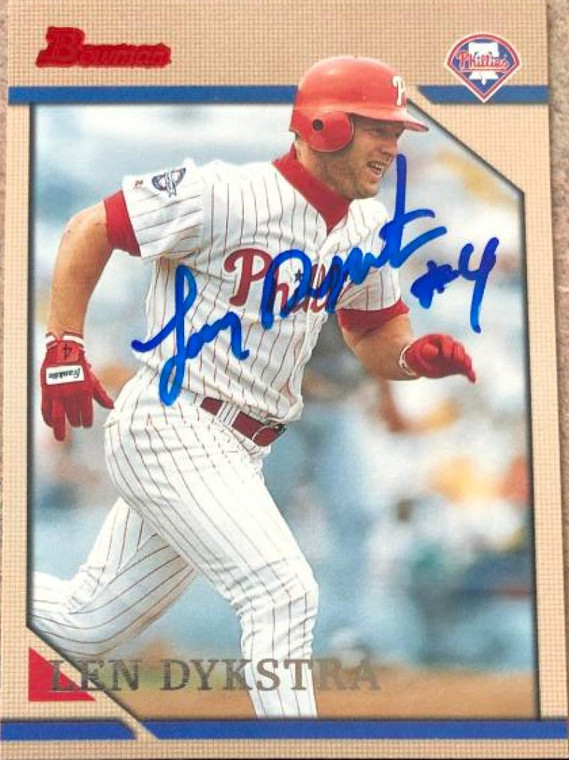 Lenny Dykstra Autographed 1996 Bowman #61