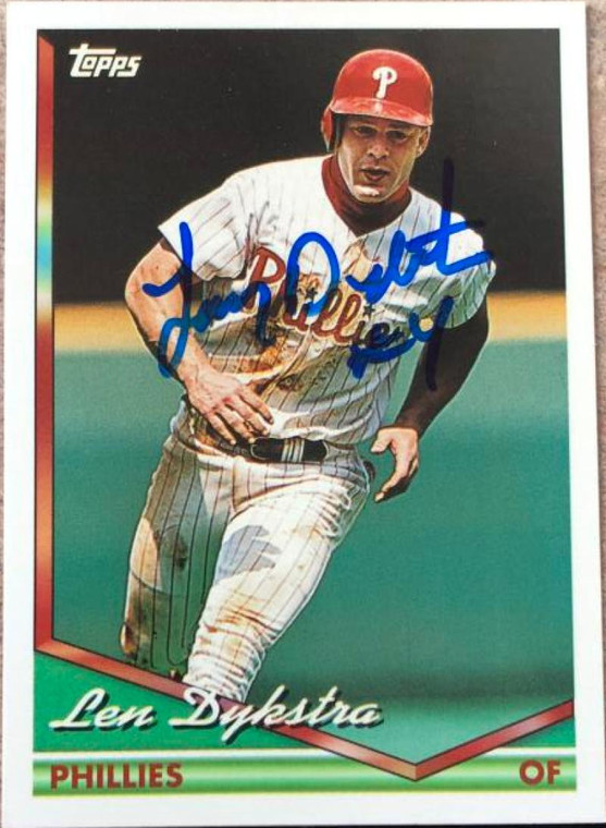 Lenny Dykstra Autographed 1994 Topps #635