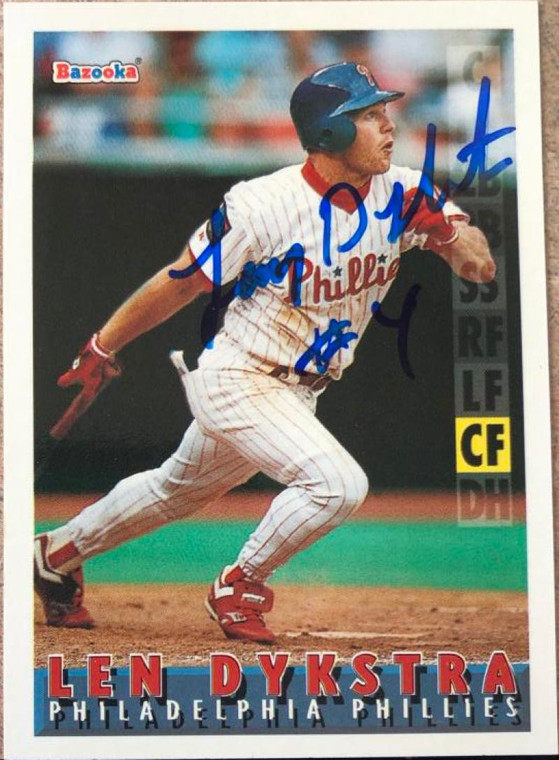 Lenny Dykstra Autographed 1995 Bazooka #90