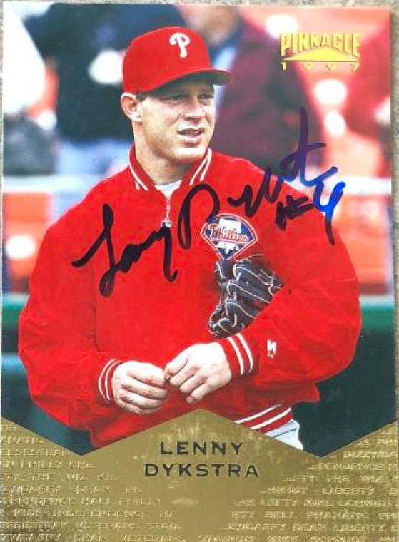Lenny Dykstra Autographed 1997 Pinnacle #66