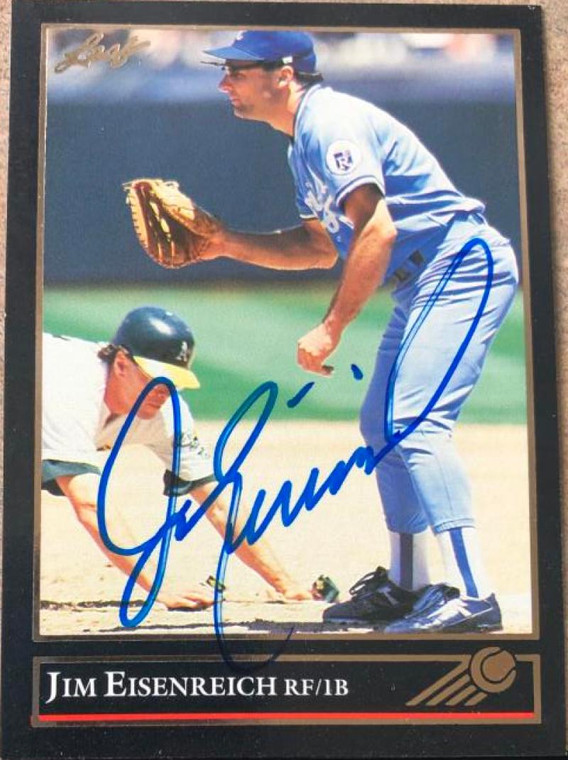 Jim Eisenreich Autographed 1992 Leaf Black Gold #295