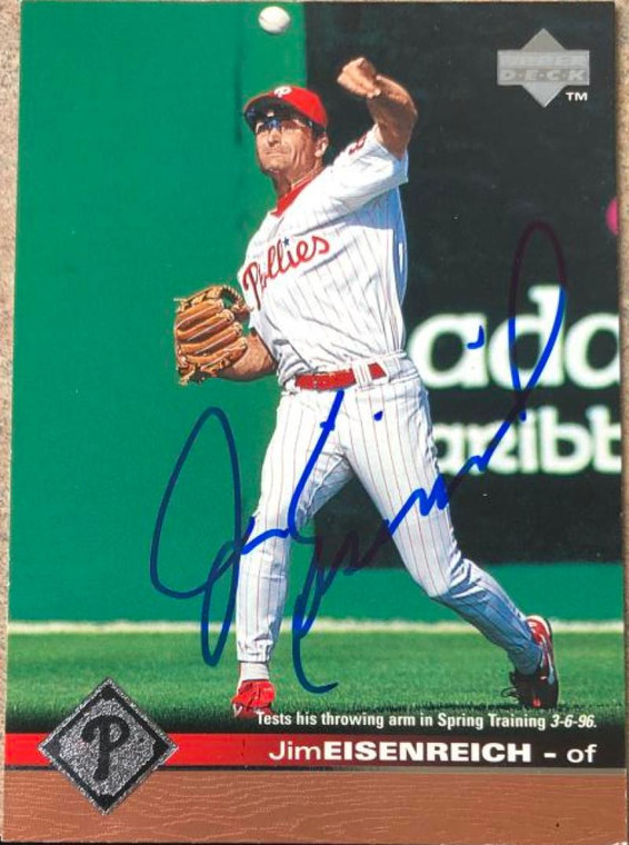 Jim Eisenreich Autographed 1997 Upper Deck #133 Philadelphia Phillies Card