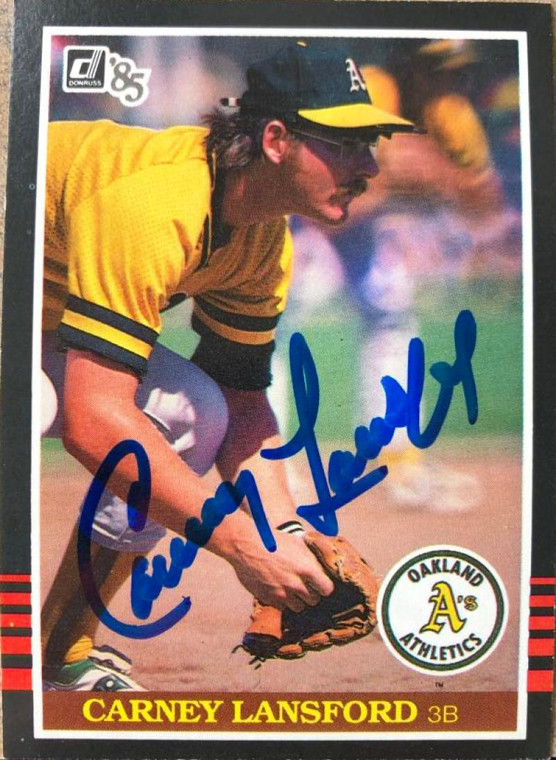 Carney Lansford Autographed 1985 Donruss #345