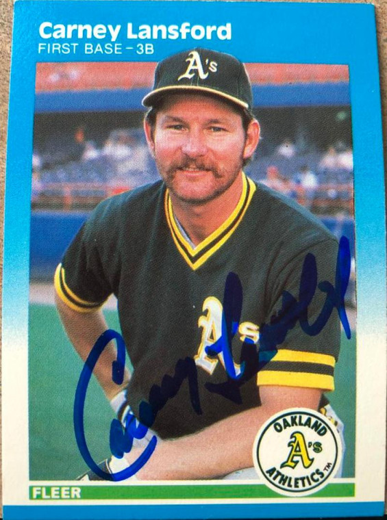 Carney Lansford Autographed 1987 Fleer #397