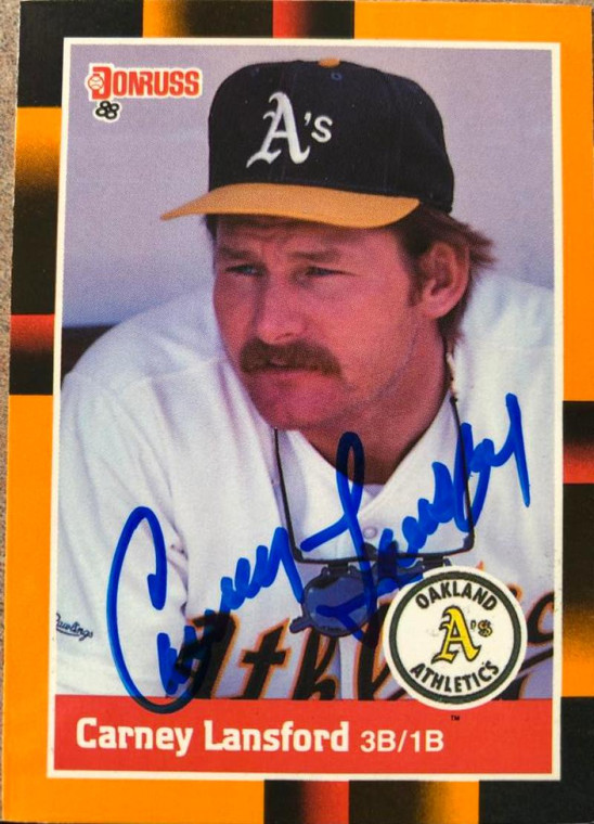 SOLD 87376 Carney Lansford Autographed 1988 Donruss Baseball's Best #246