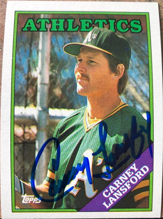 Carney Lansford Autographed 1988 Topps #292